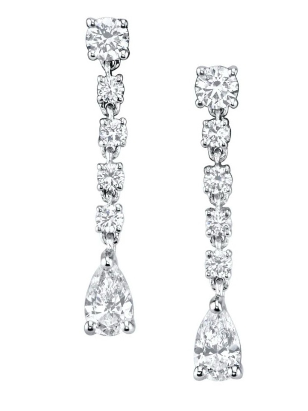 Anita Ko SMALL ROPE DIAMOND EARRINGS WITH PEAR DROPS white gold